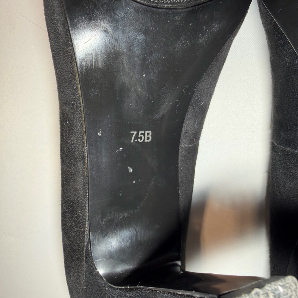 Lauren Ralph Lauren Women's‎ Rafita Leather Suede Black Heels 7.5 - Picture 7 of 7